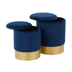 Lot de 2 poufs gigognes Marla style glamour contemporain