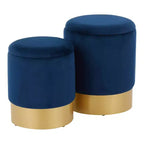 Lot de 2 poufs gigognes Marla style glamour contemporain