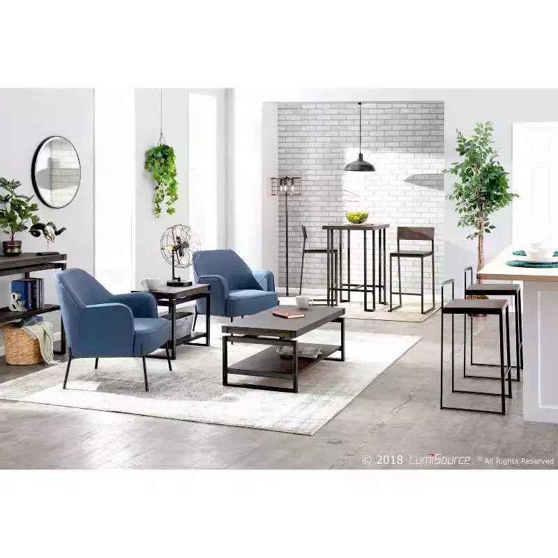 Lot de 2 tabourets de bar empilables contemporains Fuji