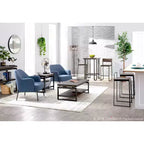 Lot de 2 tabourets de bar empilables contemporains Fuji