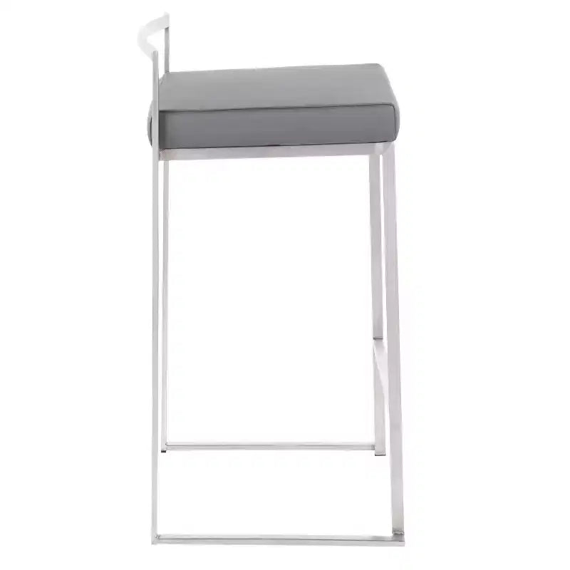 Lot de 2 tabourets de bar empilables contemporains Fuji