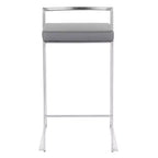Lot de 2 tabourets de bar empilables contemporains Fuji