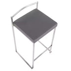 Lot de 2 tabourets de bar empilables contemporains Fuji