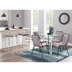 Lot de 2 tabourets de bar empilables contemporains Fuji