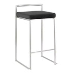 Lot de 2 tabourets de bar empilables contemporains Fuji
