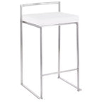 Lot de 2 tabourets de bar empilables contemporains Fuji