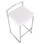 Lot de 2 tabourets de bar empilables contemporains Fuji
