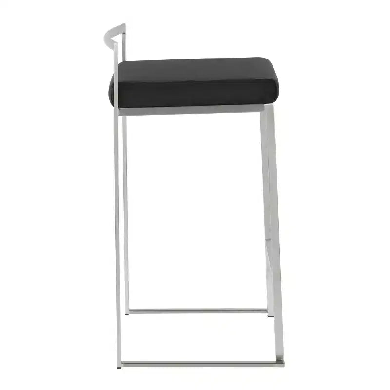 Lot de 2 tabourets de bar empilables contemporains Fuji