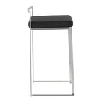 Lot de 2 tabourets de bar empilables contemporains Fuji