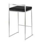 Lot de 2 tabourets de bar empilables contemporains Fuji
