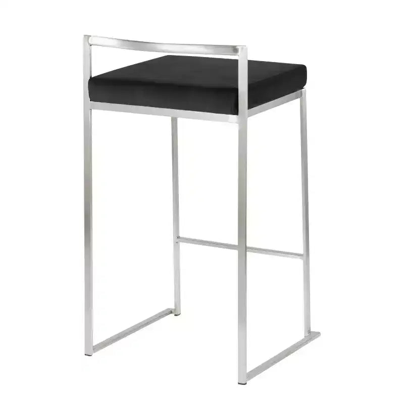 Lot de 2 tabourets de bar empilables contemporains Fuji