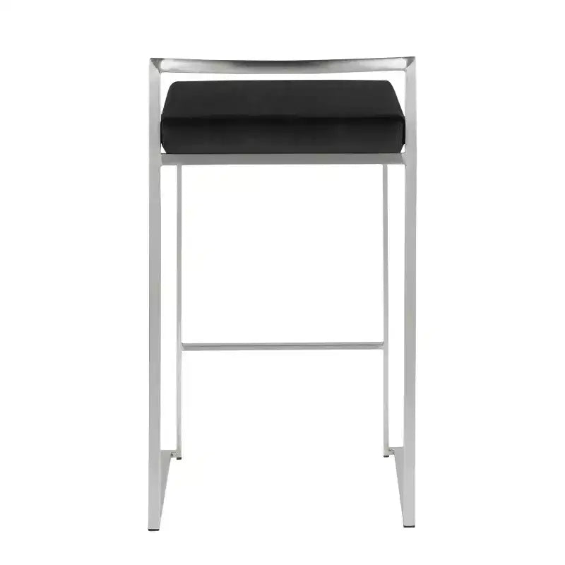 Lot de 2 tabourets de bar empilables contemporains Fuji
