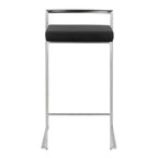 Lot de 2 tabourets de bar empilables contemporains Fuji