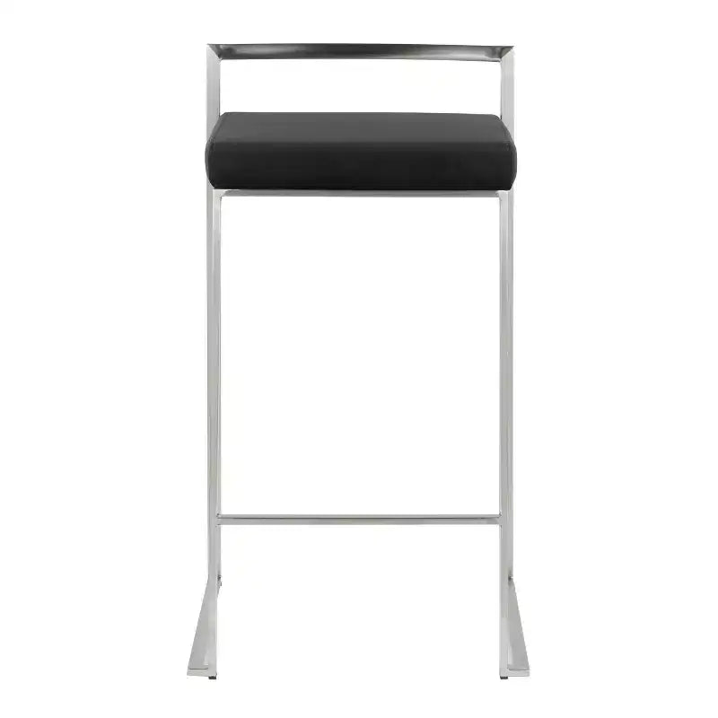 Lot de 2 tabourets de bar empilables contemporains Fuji
