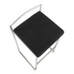 Lot de 2 tabourets de bar empilables contemporains Fuji