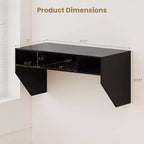 Table d'ordinateur murale flottante, bureau solide, mobilier de bureau à domicile, étagère de rangement