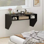 Table d'ordinateur murale flottante, bureau solide, mobilier de bureau à domicile, étagère de rangement