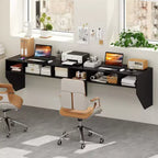 Table d'ordinateur murale flottante, bureau solide, mobilier de bureau à domicile, étagère de rangement