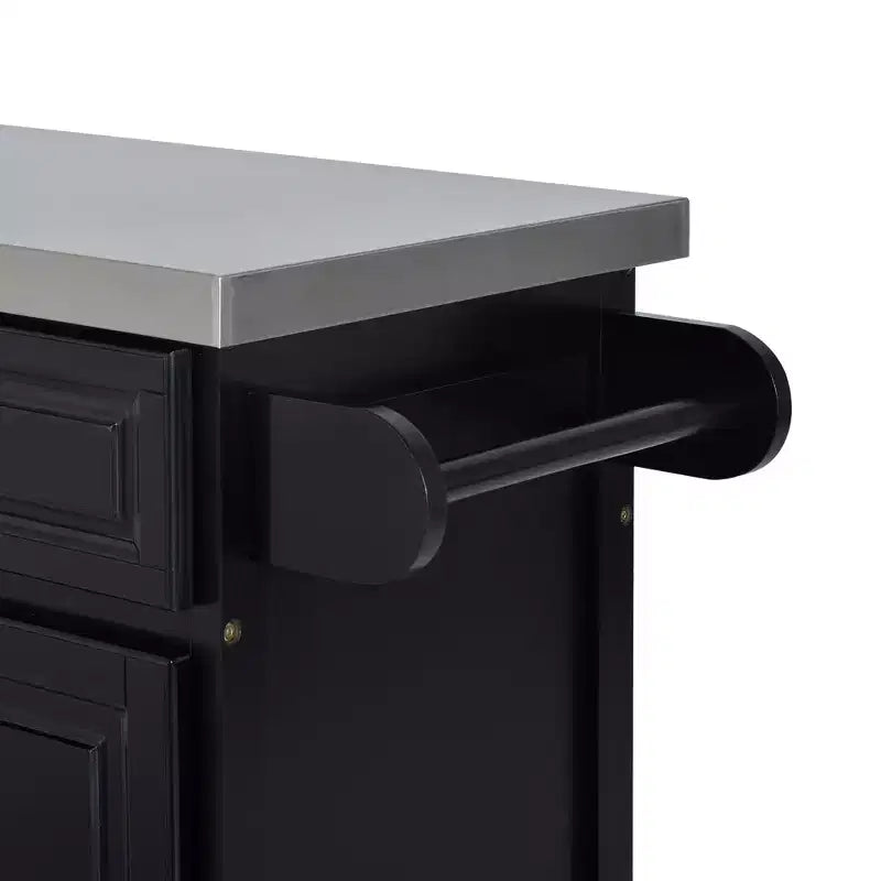 Chariot de rangement de cuisine portable multi-compartiments avec plateau en acier inoxydable et armoire à roulettes
