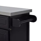 Chariot de rangement de cuisine portable multi-compartiments avec plateau en acier inoxydable et armoire à roulettes