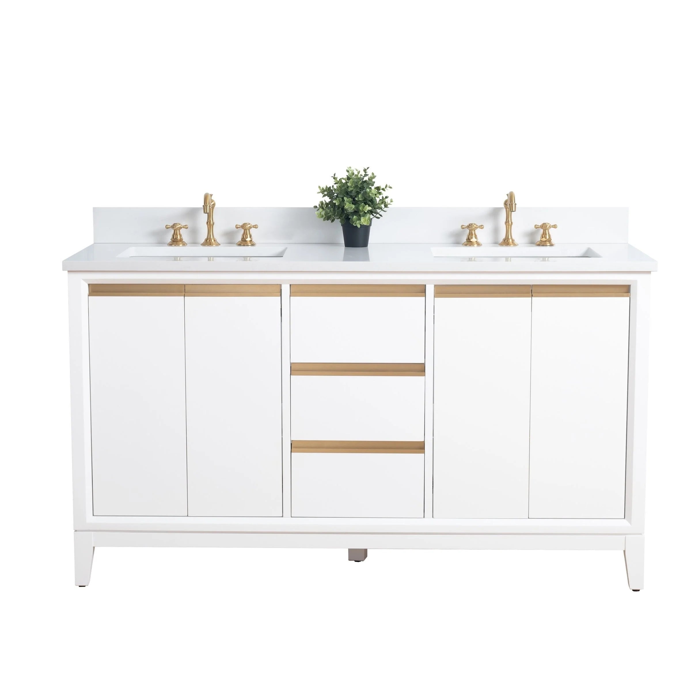 Meuble-lavabo Vanity Art avec évier en céramique et dessus en marbre reconstitué