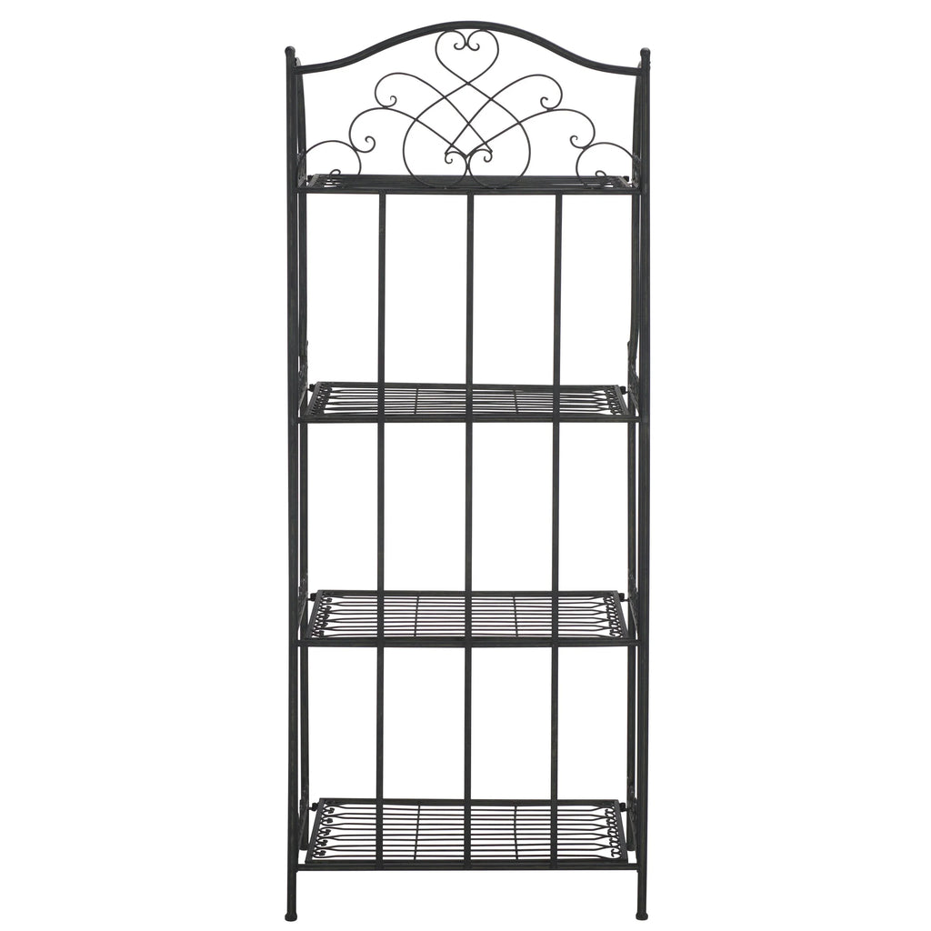 SAFAVIEH Bryn Étagère de boulanger d'extérieur victorienne en fer forgé à 4 niveaux - 63,5 cm l x 38,1 cm P x 160 cm H - 25L x 15P x 63H