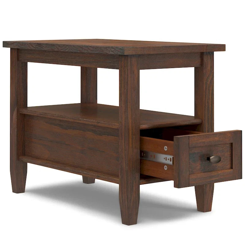 WYNDENHALL Norfolk Table d'appoint étroite de style transitionnel rectangulaire en bois massif, 35,5 cm de large – 35,5 cm de large
