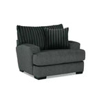HOMES: Inside + Out Fauteuil d'appoint Telven, revêtement chenille, capitonnage cannelé avec oreiller