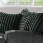 HOMES: Inside + Out Fauteuil d'appoint Telven, revêtement chenille, capitonnage cannelé avec oreiller