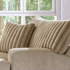 HOMES: Inside + Out Fauteuil d'appoint Telven, revêtement chenille, capitonnage cannelé avec oreiller
