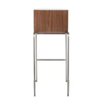 Lot de 2 tabourets de bar 76 cm en acier inoxydable, noyer et cuir PU