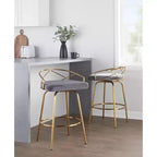 Lot de 2 tabourets de bar hauteur comptoir Charlotte