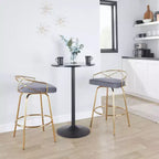 Lot de 2 tabourets de bar hauteur comptoir Charlotte