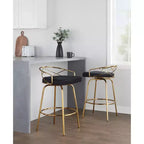 Lot de 2 tabourets de bar hauteur comptoir Charlotte