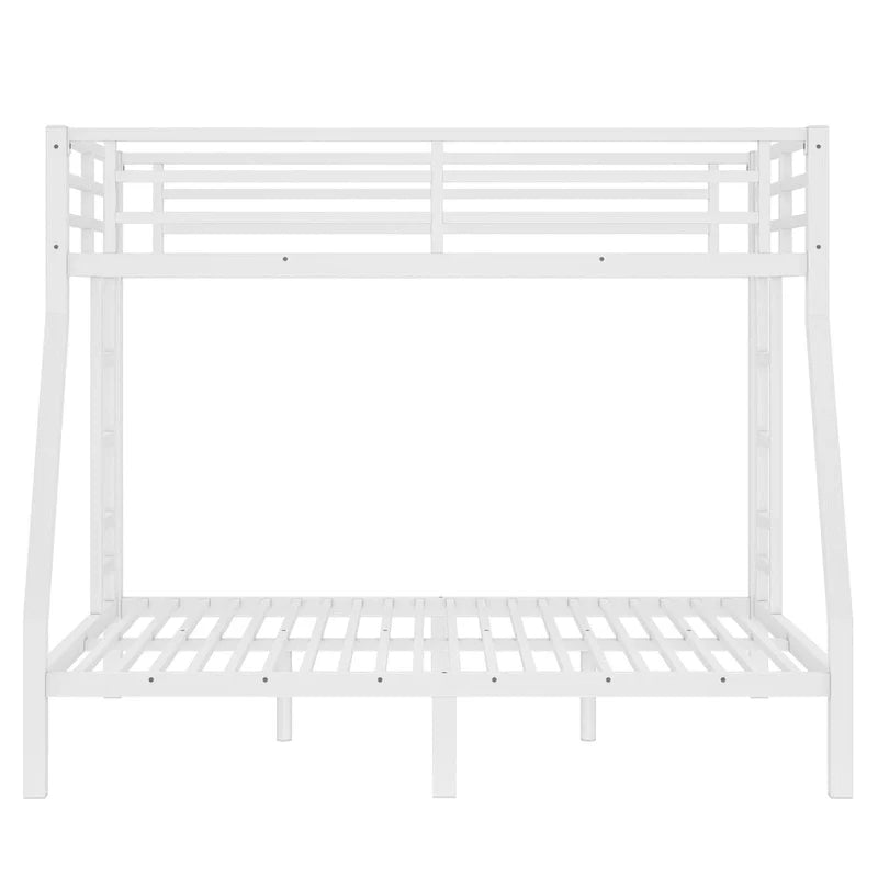Lit superposé double en métal pour adolescents et adultes, gain de place, réduction du bruit, pas besoin de sommier, blanc