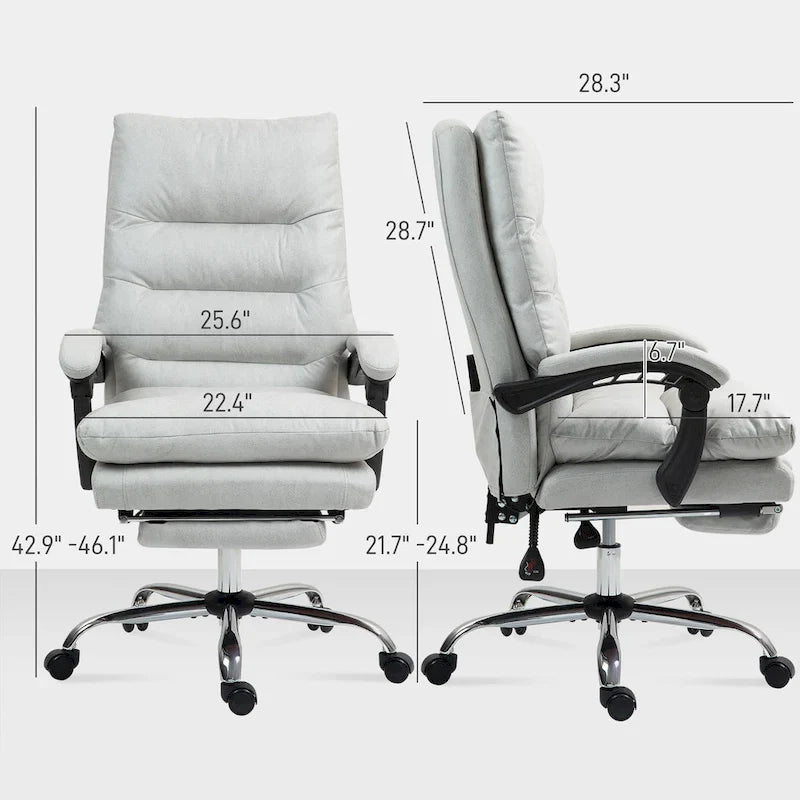 Fauteuil de bureau massant, chauffant et inclinable en microfibre Vinsetto avec vibrations