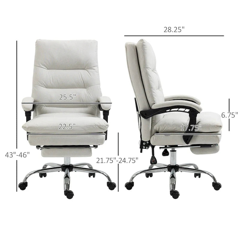 Fauteuil de bureau massant, chauffant et inclinable en microfibre Vinsetto avec vibrations