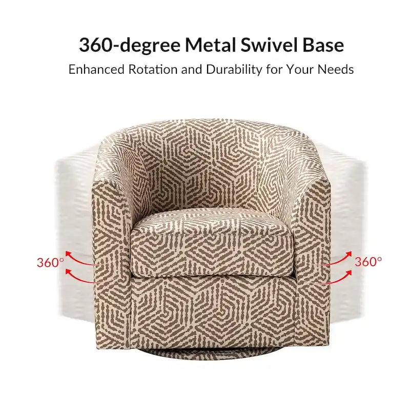 Fauteuil Cuenca moderne en tissu avec piètement pivotant