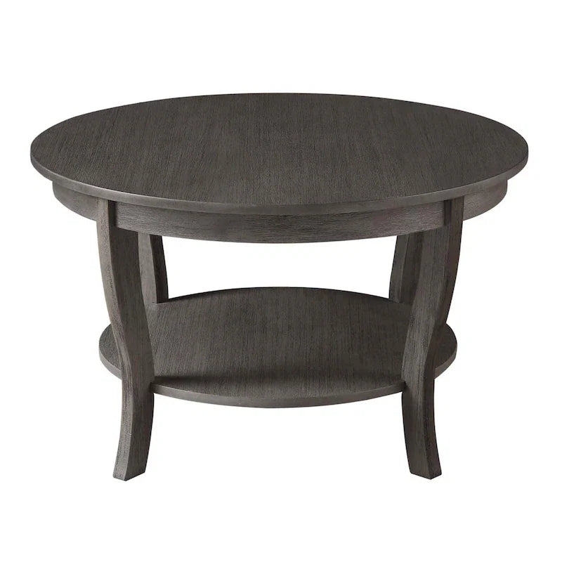 Table basse ronde avec étagère