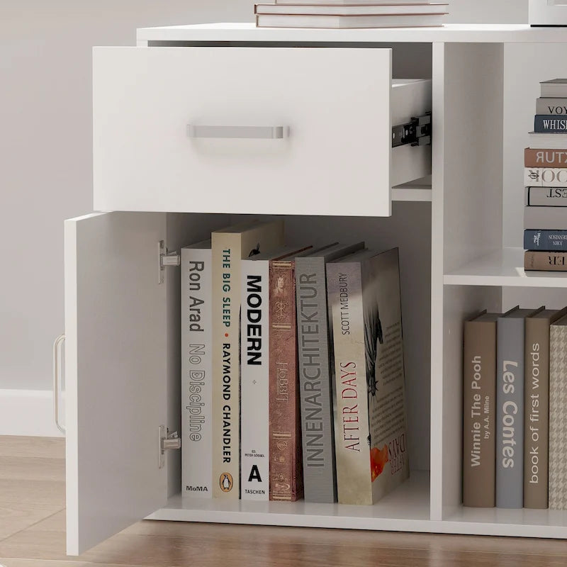Bureau d'angle réversible blanc pivotant Bureau d'ordinateur