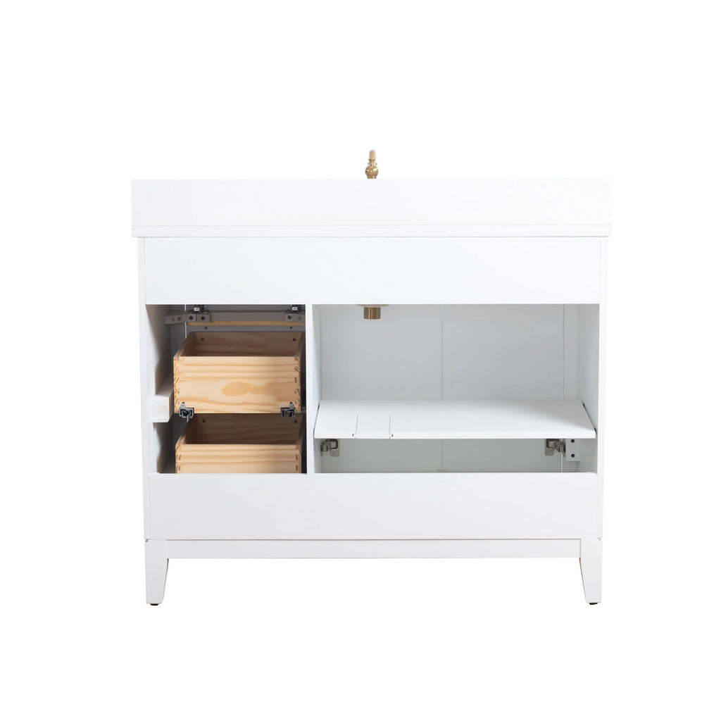 Meuble-lavabo Vanity Art avec évier en céramique et dessus en marbre reconstitué