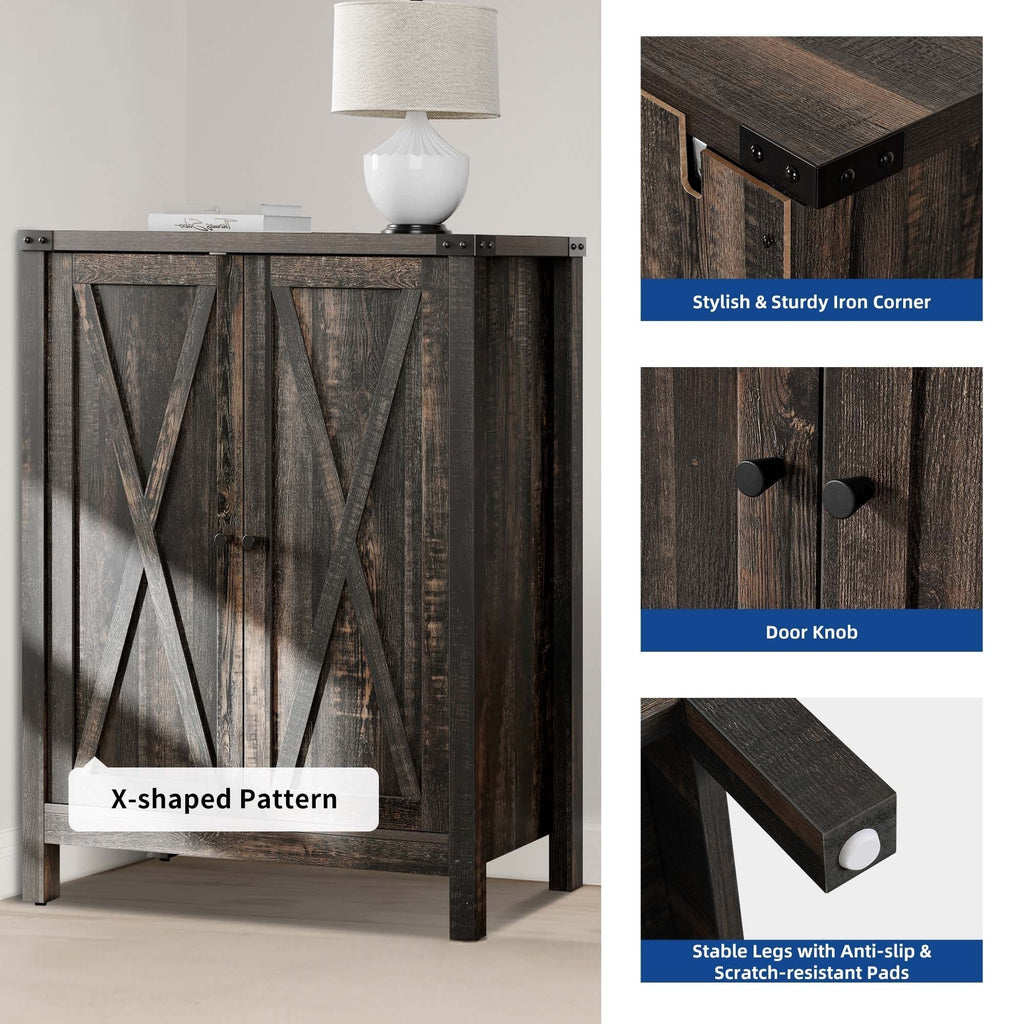 Meuble de rangement pour chaussures Moasis à 5 niveaux et 20 paires avec portes doubles pour entrée