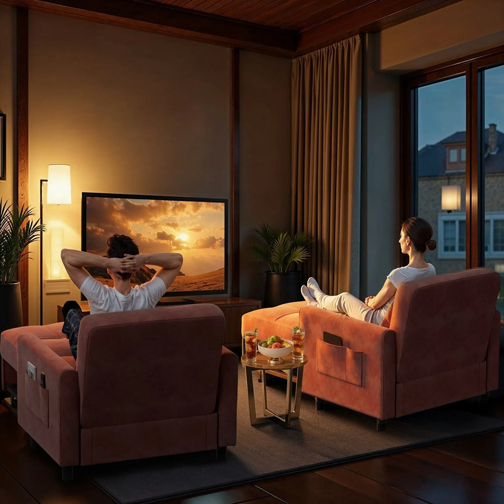 Canapé-lit convertible 3-en-1, Canapé-chaise dépliable, Lit pliant convertible pour salon