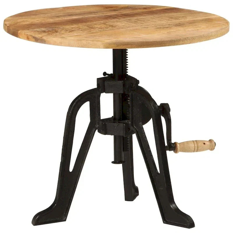 vidaXL Table d'appoint Table basse ronde Bout de canapé Bois massif et fonte
